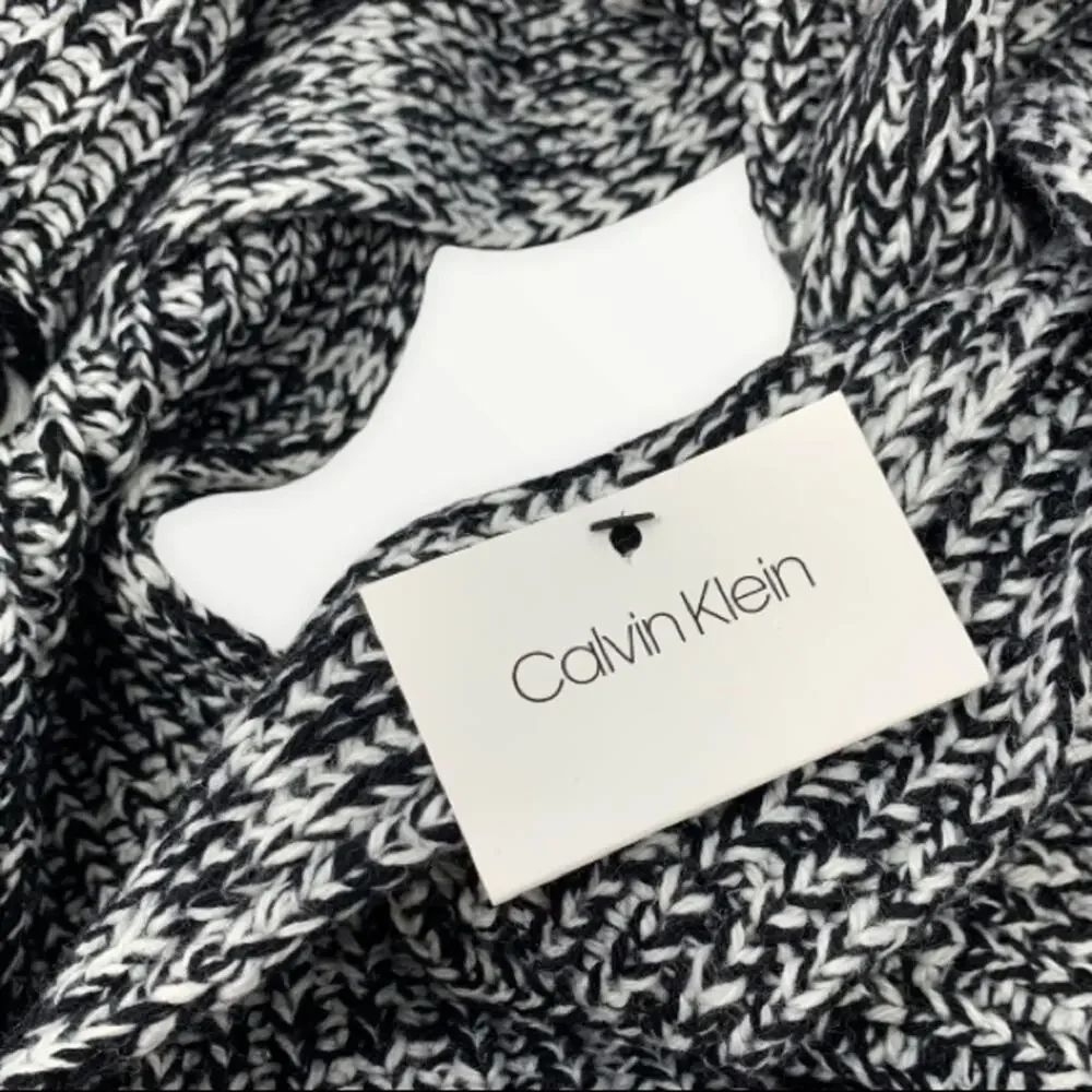 Calvin Klein Chunky Marled Knit Tassel Fringe Scarf NEW